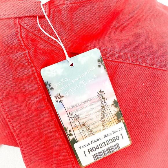 Revice Venus Flares Mars Bar Red Star Design Denim Jeans Size 29 NWT - Picture 4 of 10